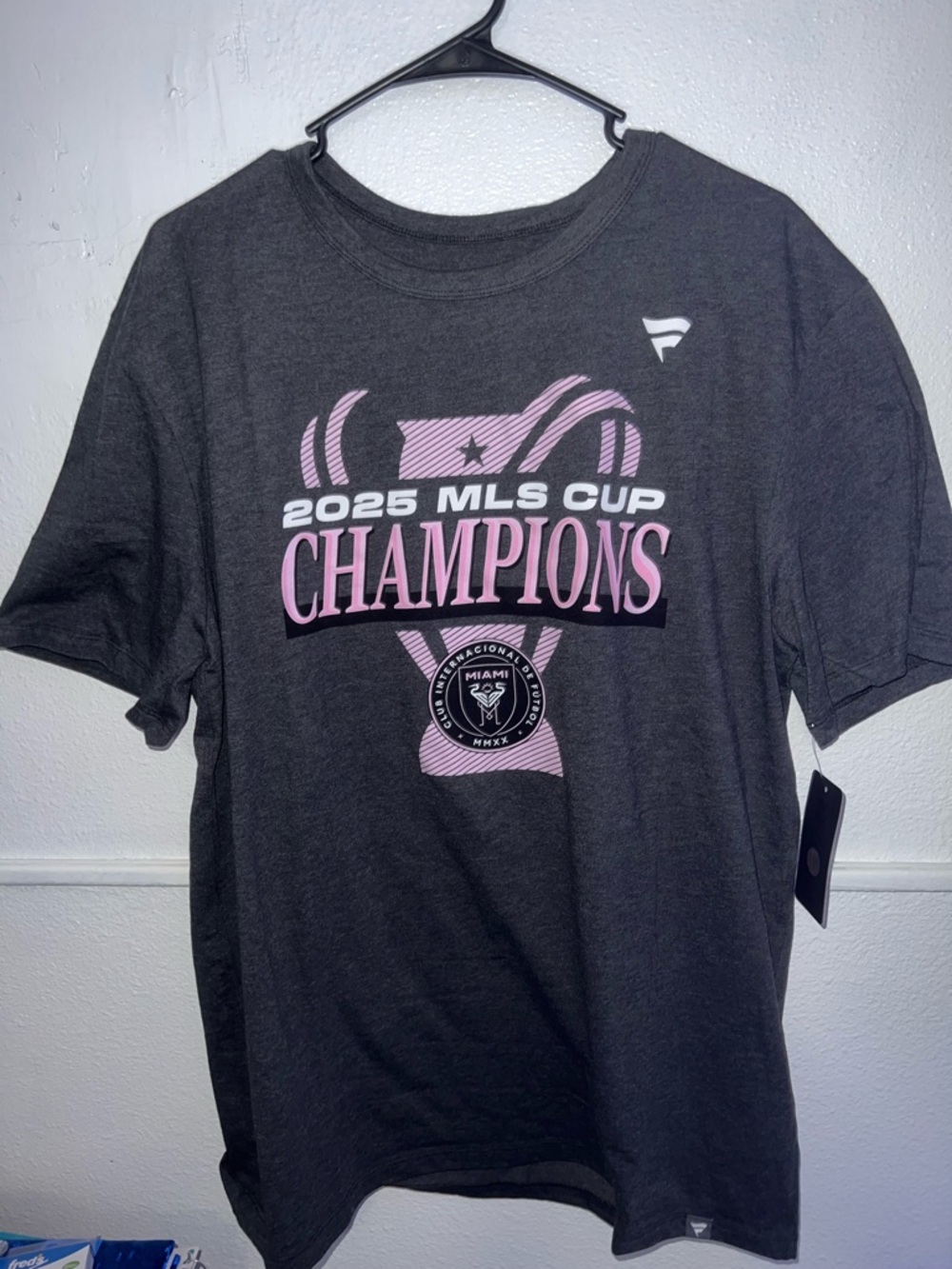 2025 MLS Cup Champions T-Shirt - Miami (Pink on Charcoal)